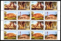 INDIA 1997 INDEPEX 97 INTERNATIONAL STAMP EXHIBITION NEW DELHI BUDDHIST CULTURAL SITES COMPLETE SET BLOCK OF 4 MNH RARE - Nuevos