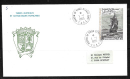 121 - Y&T PA 88 "La Novara" Sur Enveloppe TAAF FDC Du 1.1.1985 St-Paul AMS - Recommandé. - Lettres & Documents