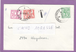 LETTRE DE BOORTMEERBEEK POUR WESPELAAR,TAXEE A L'ARRIVEE A 8 FRANCS,1981. - Lettres & Documents