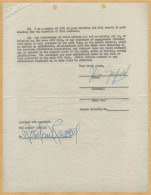 John Garfield (1913-1952) & Rosalind Russell (1907-1976) - Signed Contract - 1950 - Schauspieler Und Komiker