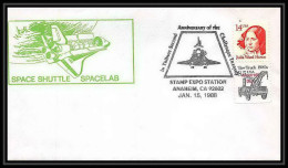 9594/ Espace (space Raumfahrt) Lettre (cover Briefe) 15/1/1988 Shuttle (navette) Anaheim USA - Estados Unidos