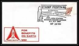 9302/ Espace (space) Lettre (cover) 19/9/1986 Shuttle (navette) In Memory Astronauts Of Fligh 51-l New York USA - United States