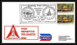 9027/ Espace (space Raumfahrt) Lettre (cover Briefe) 35/5/1983 Shuttle (navette) Downey USA - Estados Unidos