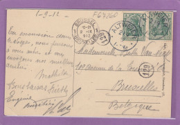 CARTE POSTALE D'ALTWEIER POUR BRUXELLES,1912. - Storia Postale