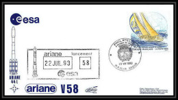 10685/ Espace (space Raumfahrt) Lettre (cover Briefe) 22/7/1992 Ariane V 58 France - Europe