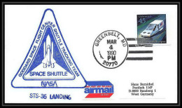 10097/ Espace (space Raumfahrt) Lettre (cover Briefe) 4/3/1990 Sts-36 Landing Shuttle (navette) Greenbelt Goddard USA - Etats-Unis