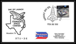 10094/ Espace (space Raumfahrt) Lettre (cover Briefe) 28/2/1990 Sts-36 Launch Shuttle (navette) USA - Verenigde Staten