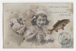 1er Avril - 1906 - Bébé Connait L'antique Usage D'un Poisson Il Vous Fait Hommage - Poisson D'avril - Photo Le Normand - Erster April