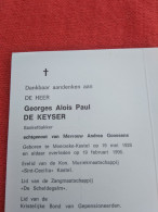 Doodsprentje Georges Alois Paul De Keyser / Moerzeke Kastel 19/5/1928  - 19/2/1996 ( Andrea Goossens ) - Religión & Esoterismo