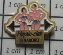 510F Pin's Pins / Beau Et Rare : SPORTS / HALTERE CULTURISME HALTEROPHILIE ST NABORD PHYSIC CLUB - Haltérophilie