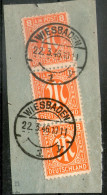 Germany,American/British Zone Vertical Strip Of 3 X 8 Pf. Cancel:Wiesbaden,22.03.1946,used As Scan - Used