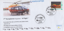 Enveloppe    FRANCE    EUROCOPTER    HELICOPTERE   1ére  Européenne  Vol  Sans  Pilote     MARIGNANE    2013 - Hélicoptères