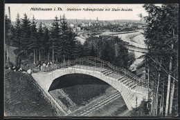 AK Mühlhausen I. Thür., Stadtpark-Fusswegbrücke Mit Stadtansicht  - Muehlhausen