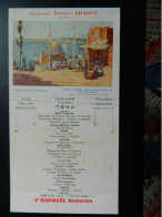 MENU  CARTE POSTALE PAQUEBOT SPHINX  MESSAGERIES MARITIMES 7 MARS 1938  PUB ST RAPHAEL QUINQUINA CONSTANTINOPLE MOSQUEE - Menus