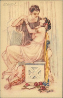 MAUZAN  SIGNED 1910s POSTCARD - COUPLE KISSING - N. 248/5 (5500) - Mauzan, L.A.