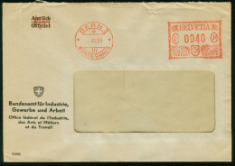 Br Switzerland, Bern 3 (Bundeshaus) 1953 Cover (meter Cancel) Bundesamt Für Industrie, Gewerbe Und Arbeit #bel-1029 - Storia Postale