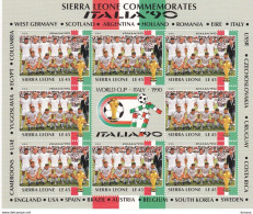 SIERRA LEONE 1990 Coupe Du Monde De FOOTBALL équipe Des USA Feuillet De 8 Yvert 1165 Neuf** MNH - Sierra Leone (1961-...)