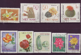 Asie - Vietnam - Flore - 9 Timbres Différents  - 6915 - Vietnam