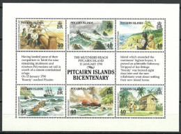 Pitcairn Islands 1990 Mi Block 13 MNH  (ZS7 PTCbl13) - Schiffe