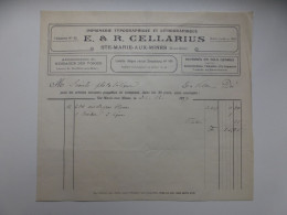 Facture Sainte Marie Aux Mines E. Et R. Cellarius Imprimerie - Druck & Papierwaren