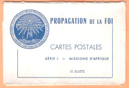 PROPAGATION DE LA FOI - Carnet (peu Courant) De 8 CPA (sur 10) Série I  - MISSIONS D'AFRIQUE - Belles Animations - Misiones