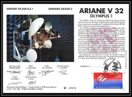 12113 Ariane V 32 1989 Olympus France Espace Espace Space Lettre Cover - Europe
