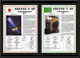 12131 Ariane 44l V 49 1992 Arabsat Superbird Lot De 2 France Espace Signé Signed Autograph Espace Space Lettre Cover - Europa