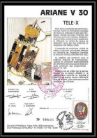 12111 Ariane V 30 1989 Tele X France Espace Espace Space Lettre Cover - Europe