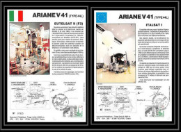 12122 Ariane 44l V 41 1991 Lot De 2 France Espace Signé Signed Autograph Espace Space Lettre Cover - Europe