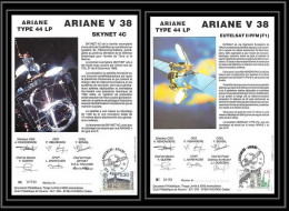 12120 Ariane 44lp V 38 1990 Lot De 2 France Espace Signé Signed Autograph Espace Space Lettre Cover - Europa