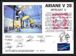 12109 Ariane V 28 1989 Intelsat 5 France Espace Espace Space Lettre Cover - Europe