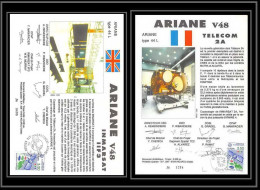 12130 Ariane 44l V 48 1991 Lot De 2 France Espace Signé Signed Autograph Espace Space Lettre Cover - Europa