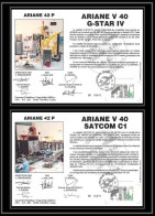 12124 Ariane 42p V 40 1990 Satcom Gstar Lot De 2 France Espace Signé Signed Autograph Espace Space Lettre Cover - Europe