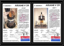12110 3eme Ariane 4 L V 29 1989 Lot De 2 France Espace Signé Signed Autograph Espace Space Lettre Cover - Europe