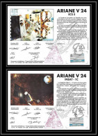 12105 Ariane V 24 1988 Esc5 Insat Lot De 2 France Espace Signé Signed Autograph Espace Space Lettre Cover - Europe