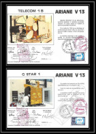 12099 Ariane V 13 1985 Telecom 1b Gstar 1 Lot De 2 Signé Signed Autograph France Espace Espace Space Lettre Cover - Europa