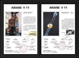 12097 Ariane V 11 1984 Spacenet Marecs B2 Lot De 2 Signé Signed Autograph France Espace Espace Space Lettre Cover - Europa
