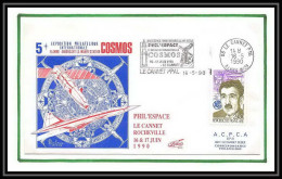 12068 Souscription Phil'espace Cosmos 1990 Le Cannet Rocheville Lollini 1990 France Espace (space) Lettre Cover - Europe