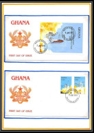 12048 2 Fdc (premier Jour) 1992 Space Year Ariane 4 Ghana Espace (space Raumfahrt) Lettre (cover Briefe) - Afrique