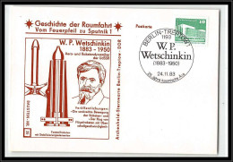 11650/ Espace (space Raumfahrt) Lettre Cover Wetschinkin Geschichte Der Spoutnik Sputnik Allemagne (germany DDR) - Cartoline Illustrate - Usati