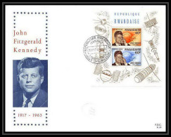 11454/ Espace (space Raumfahrt) Lettre (cover) Kennedy Satellite Bloc Fdc Rwanda (rwandaise) 22/11/1965 - Afrique