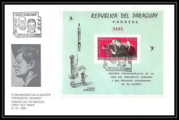 11379/ Espace (space Raumfahrt) Lettre (cover Briefe) Fdc Kennedy Non Dentelé (imperforate) Paraguay 5/9/1965 - Amérique Du Sud