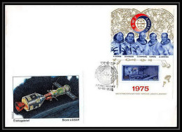 11282/ Espace (space) Lettre (cover) Urss USSR 15/7/1975 Apollo Soyuz Project (soyouz Sojus) Bloc 104 Fdc - Russie & URSS