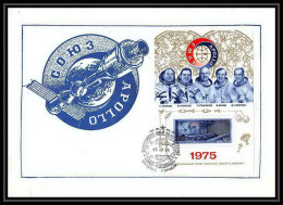 11284/ Espace (space) Lettre (cover) Urss USSR 15/7/1975 Apollo Soyuz Project (soyouz Sojus) Bloc 104 Fdc - Russia & URSS