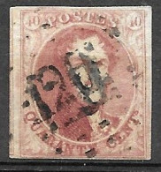 OBP8A Met 4 Randen En Gebuur, Met Puntstempel P120 Verviers (zie Scans) - 1851-1857 Medaillen (6/8)