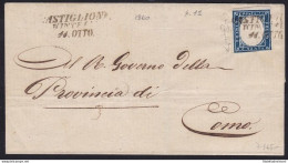 1860 SARDEGNA, 20 Cent. Su Lettera Con Annullo CASTIGLIONE D'INTELVI Punti 12 - Sardinien