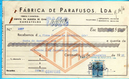 RECIBO -FABRICA DE PARAFUSOS - Cartas & Documentos