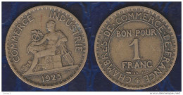 C1 France 1 FRANC CHAMBRES DE COMMERCE Domard 1925 VARIANTE Virgule Sur 5 - 1 Franc