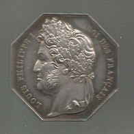 Jeton Argent, BANQUE DE LILLE, 29 Juin 1836, LOUIS PHILIPPE I, 2 Scans, 34 X 34 Mm - Professionnels / De Société