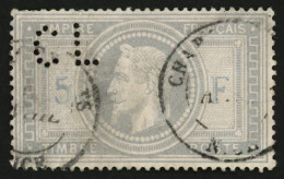 5F EMPIRE (n°33) Perforé CL. Léger Pelurage. TB. - 1863-1870 Napoléon III Lauré